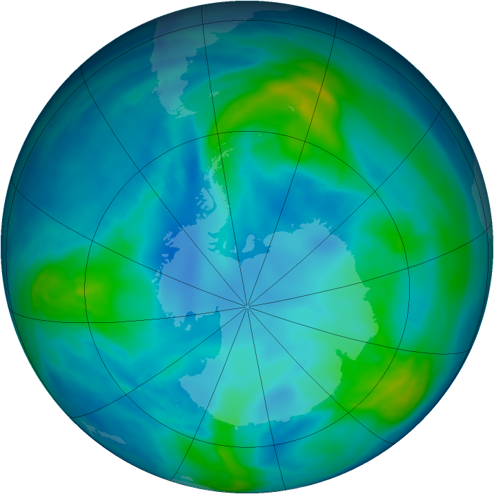 Antarctic ozone map for 26 April 2008